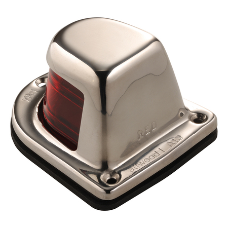 Attwood Marine 1-Mile Deck Mount, Red Sidelight - 12V - Stainless Steel Housing 66319R7